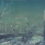 Ernst Tiido, Öine Tartu motiiv, 1947, linoollõige