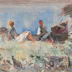 Ado Vabbe, Järve kaldal, 1945, õli, lõuend