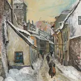 Evald Okas, Tänav Tallinnas, 1946, õli, lõuend
