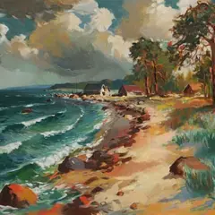 Richard Uutmaa, Altja rand, 1973, õli, lõuend