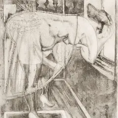 Eduard Wiiralt, Naine aknal (Bordell), 1922, akvatinta