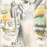 Aleksander Krims, Kaevul, 1935 - 1940, pliiats, tušš, akvarell
