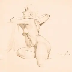 Edgar Valter, Akt, 1958, pliiats