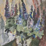 Alfred Kongo, Lupiinid, 1978, tempera, papp
