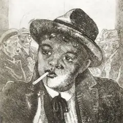 Eduard Wiiralt, Restoran (Kunstnik A. Möldroo portree), 1924, akvatinta