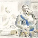 Aleksander Krims, Perekond, 1935 - 1940, pliiats, guašš