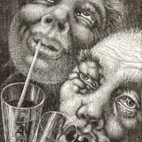 Absindijoojad by Eduard Wiiralt, 1933, puugravüür, sold Oct 2007