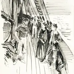 Illustratsioon. "Kapten Sand" by Richard Kaljo, 1956, tušš, sold Oct 2007
