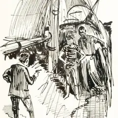 Illustratsioon. "Silmapiir" by Richard Kaljo, 1956, tušš, sold Oct 2007