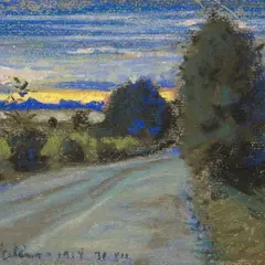 Oskar Kallis, Maastik, 1914, Pastell, paber