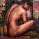 Johannes Greenberg, Istuv akt, 1930 - 1931, Õli, lõuend