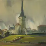 Julius Gentalen, Tallinna vaade, 1958, Õli, masoniit
