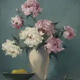 Julius Gentalen, Pojengid, 1961, Õli, lõuend papil