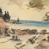 Richard Uutmaa, Rannamaastik, 1966, Akvarell