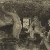 Nikolai Kummits, Naised saunas, 1936, Süsi, paber