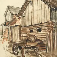 Andrus Johani, Mustvee motiiv, 1934, Süsi, värviline kriit