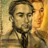 Eduard Ahas, Kaks pead, 1941, Värviline kriit, süsi, pastell, paber