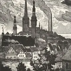 Leopold Ennosaar, Tallinna vaade, 1956, Puugravüür