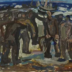 Uno Roosvalt, Randlased (kavand), 1968, Õli, papp