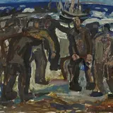 Uno Roosvalt, Randlased (kavand), 1968, Õli, papp