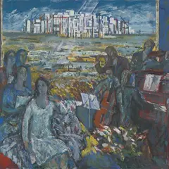Uno Roosvalt, Kapell (kavand), 1980, Tempera, lõuend