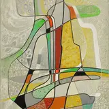 Richard Soot, Ristuvad teed, 1992, Segatehnika, lõuend