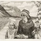 Eduard Wiiralt, Lapi maastik (Vaisaluokta), 1946, kuivnõel