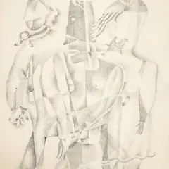 Adamson-Eric, Kompositsioon figuuridega, 1937 - 1939, Pliiats, paber