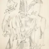 Adamson-Eric, Kompositsioon figuuridega, 1937 - 1939, Pliiats, paber