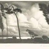 Günther Reindorff, Õhtune maastik, 1944, Metsotinto