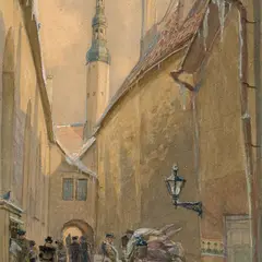 Anatoly Treskin, Tallinna vaade, 1945, Akvarell, guašš, pliiats, papp