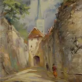 Julius Gentalen, Pikk jalg, 1946, Õli, vineer