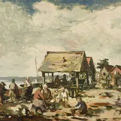 Richard Uutmaa, Kaluriküla, 1945 - 1950, Õli, vineer