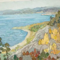 Ants Murakin, Rootsi rannik, 1950 - 1960, Õli, kollaaž, papp
