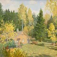 Richard Uutmaa, Sügis õuel, 1953, Õli, papp