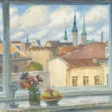 Agu Pihelga, Vaade aknast, 1975 - 1979, Õli, papp