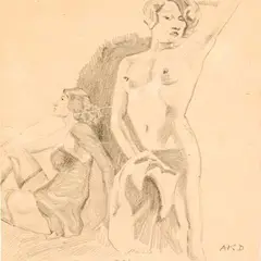 Paul Burman, Figuraalkompositsioon, 1920, Pliiats