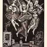Inglite mäng( illustrats. ”La Septimanie by Eduard Wiiralt, 1927, Puugravüür, sold Apr 2006