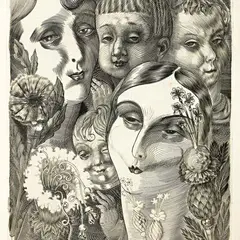 Eduard Wiiralt, Näod ja lilled, 1930, Vasegravüür