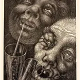 Absindijoojad by Eduard Wiiralt, 1933, Puugravüür, sold Apr 2006