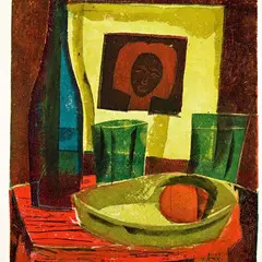 Avo Keerend, Natüürmort, 1963, Värviline linoollõige