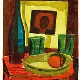 Avo Keerend, Natüürmort, 1963, Värviline linoollõige