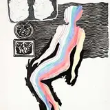 Endel Kõks, Rainbow-woman I, 1970, Tušš, värviline pliiats, segatehnika