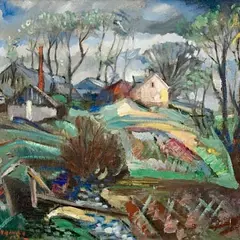 Aleksander Vardi, Äärelinn, 1931, Oil, canvas