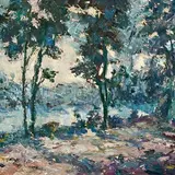 Endel Kõks, Maastik, 1944, Õli, vineer