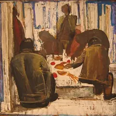 Nikolai Kormašov, Trapeza, 1968, Õli, kartong