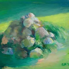 Peeter Mudist, Kivid, 1974, Õli, papp
