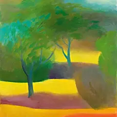 Olga Terri, Varjud aias, 1973, Õli, lõuend