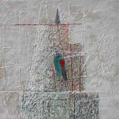 Ando Keskküla, Vaikelu haavaga, 1984, Õli, segatehnika, lõuend