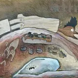 Ilmar Malin, Kana musta munaga, 1990, Pliiats, pastell